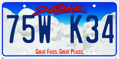 SD license plate 75WK34