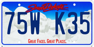 SD license plate 75WK35