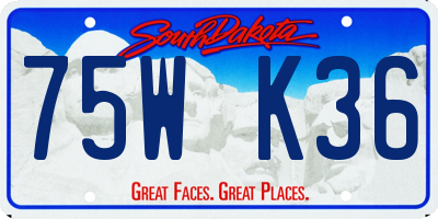SD license plate 75WK36