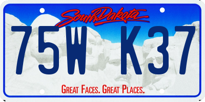 SD license plate 75WK37