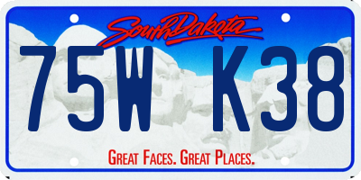SD license plate 75WK38