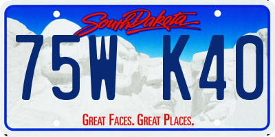 SD license plate 75WK40
