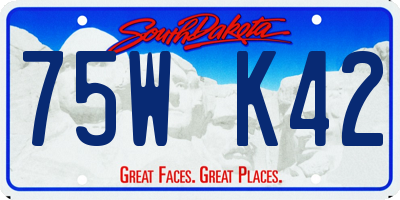 SD license plate 75WK42