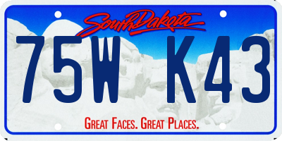 SD license plate 75WK43