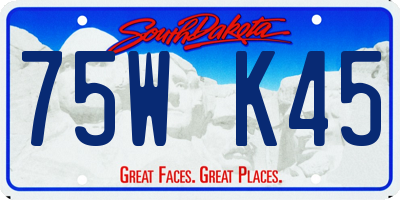 SD license plate 75WK45