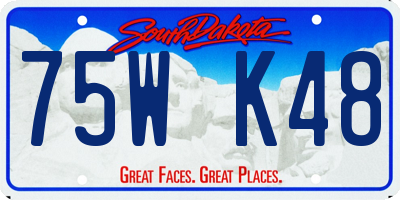 SD license plate 75WK48