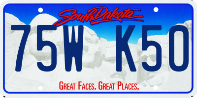 SD license plate 75WK50