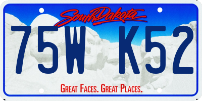 SD license plate 75WK52