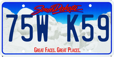 SD license plate 75WK59