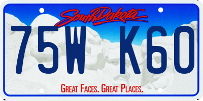 SD license plate 75WK60