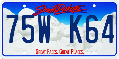 SD license plate 75WK64