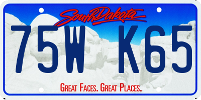 SD license plate 75WK65