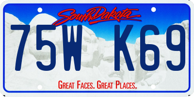 SD license plate 75WK69