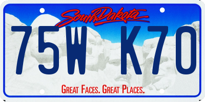 SD license plate 75WK70