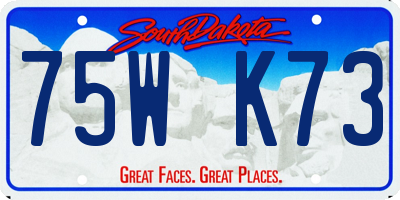 SD license plate 75WK73