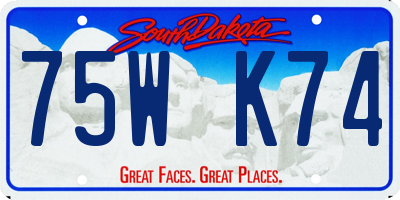 SD license plate 75WK74