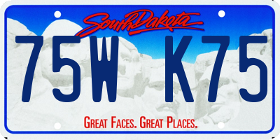 SD license plate 75WK75