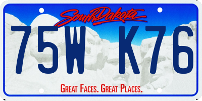 SD license plate 75WK76