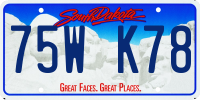 SD license plate 75WK78