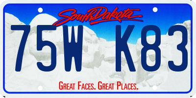 SD license plate 75WK83