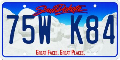 SD license plate 75WK84
