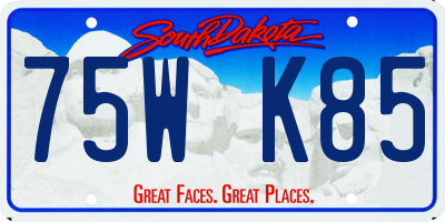 SD license plate 75WK85