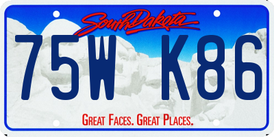 SD license plate 75WK86
