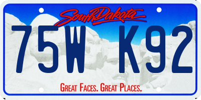 SD license plate 75WK92