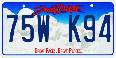 SD license plate 75WK94