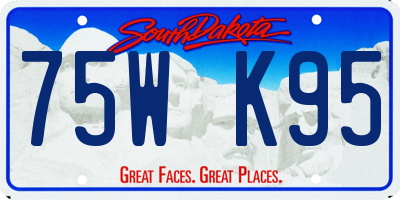 SD license plate 75WK95