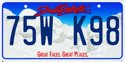 SD license plate 75WK98