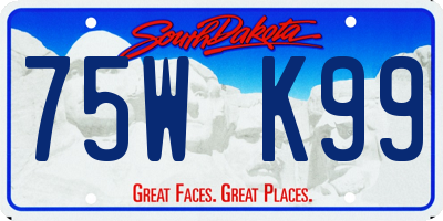 SD license plate 75WK99