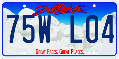 SD license plate 75WL04