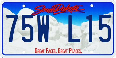 SD license plate 75WL15