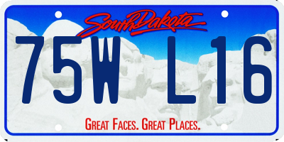 SD license plate 75WL16