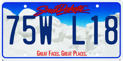 SD license plate 75WL18