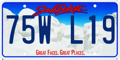 SD license plate 75WL19