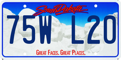SD license plate 75WL20