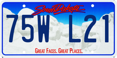 SD license plate 75WL21