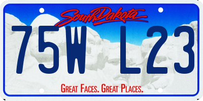 SD license plate 75WL23
