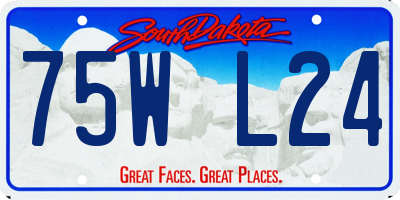SD license plate 75WL24