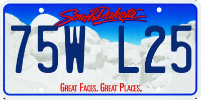 SD license plate 75WL25
