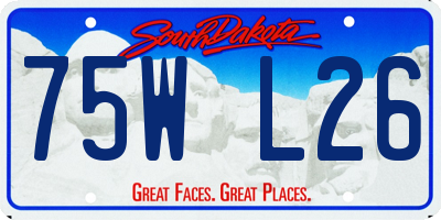 SD license plate 75WL26