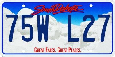 SD license plate 75WL27