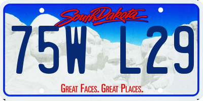 SD license plate 75WL29