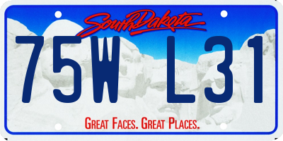 SD license plate 75WL31
