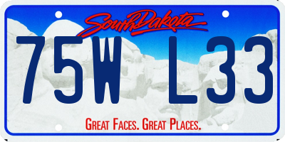 SD license plate 75WL33