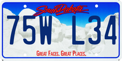 SD license plate 75WL34