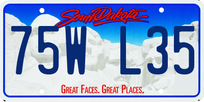 SD license plate 75WL35