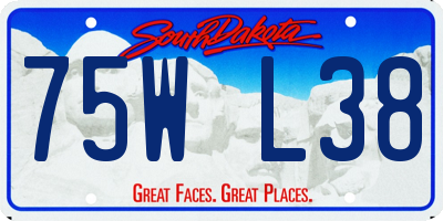 SD license plate 75WL38